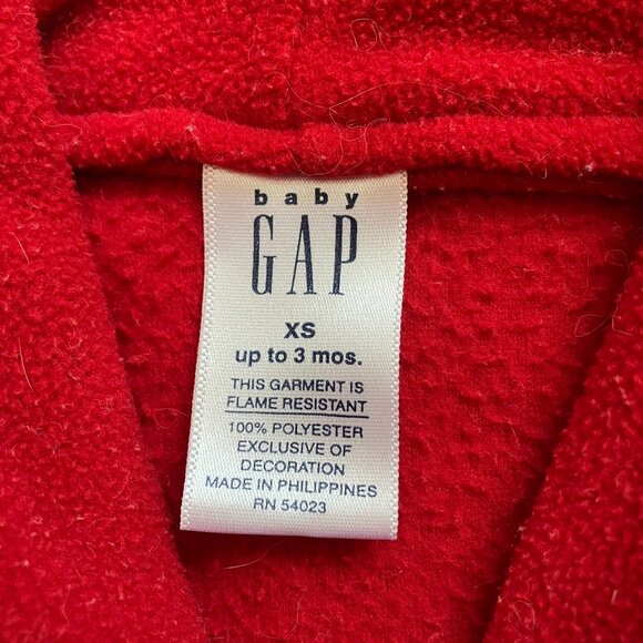 Baby Gap 0-3M Red Fleece Housecoat Heart Cozy VGUC Infant Robe - Picture 2 of 16